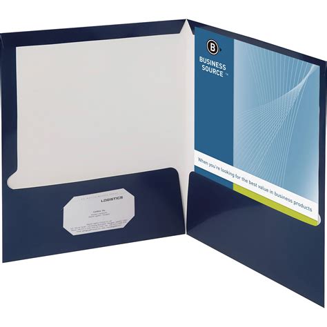 pocket folders with business card holder